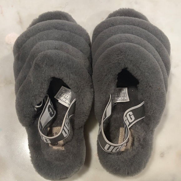 UGG Charcoal Plush Slippers - Picture 2 of 4